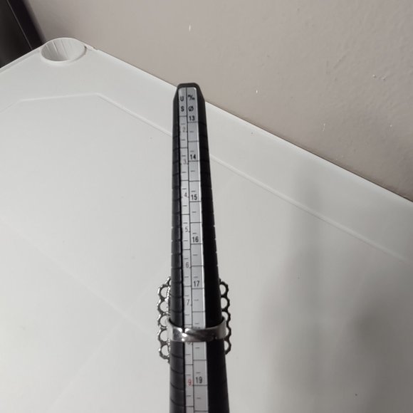 Large Rectangular Blue And Silver Tone Ring Size 7.75 - Picture 13 of 13